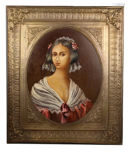 Vintage, Handpainted European School Portrait