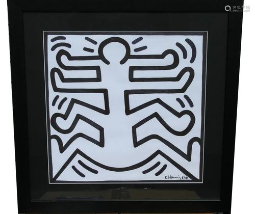 K. Haring 87', Signed Marker/Paper