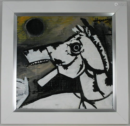 Husain, Signed Painting of Horse