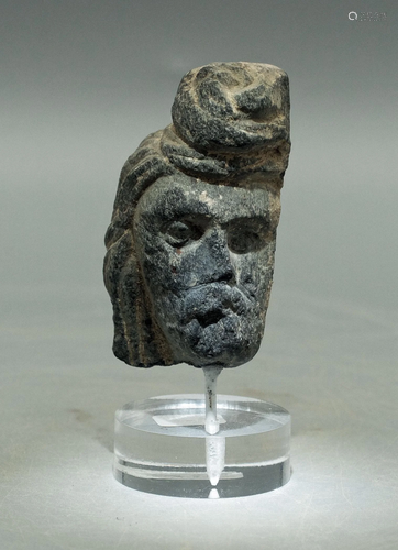 Gandharan Stone Head - Indus Valley, 3rd-4th C. AD