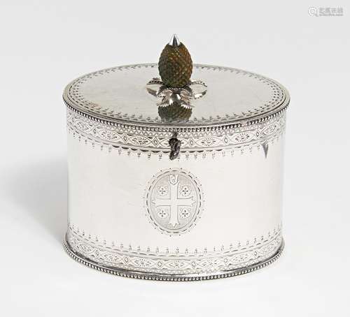 GEORGE III TEA CADDY MIT ANANASKNAUF.