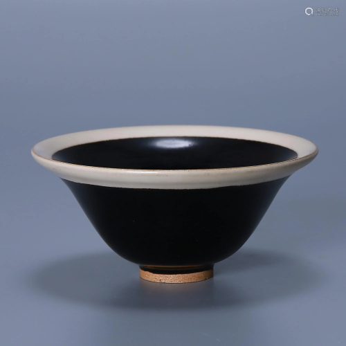 Song Dynasty Cizhou Kiln Black Glazed White Side Cup