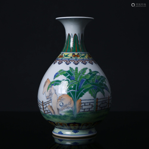Qing Dynasty Doucai Jade Husk and Spring Bottle