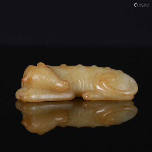 Hetian Jade Lying Dog in Qing Dynasty