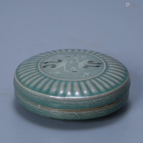 Song Dynasty Goryeo Celadon Inlaid Printing Powder Box