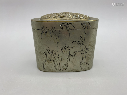 Tin Engraved Tobacco Box in the Republic of China