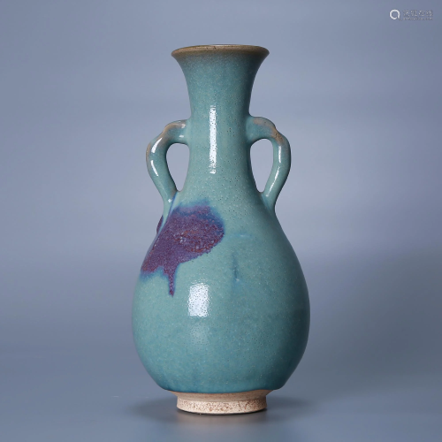 Yuan Dynasty Jun Kiln Celadon Enamel Vase