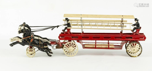 Cast Iron Horse Drawn Ladder Truck