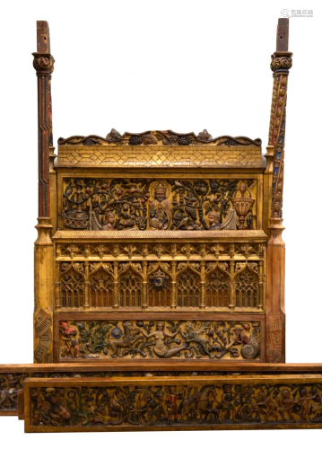 An Unusual French Tester Bed, attributed to Lesage