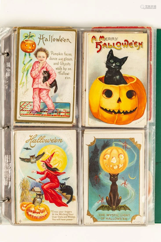 (64) Vintage Halloween Postcards