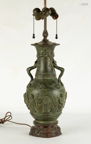 Chinese Bronze Lamp Base