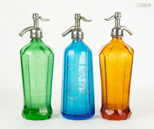 Vintage Colored Seltzer Bottles