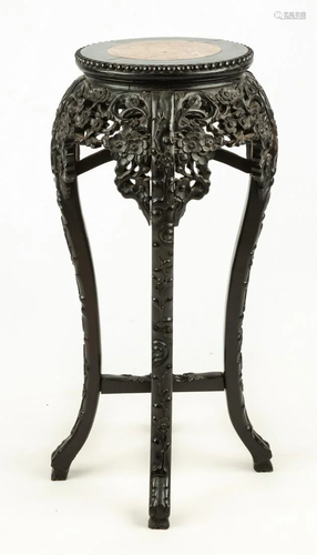 Chinese Carved Hardwood Stand