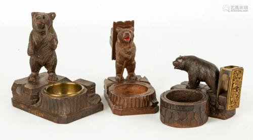 Three Carved Black Forest Smoking Items