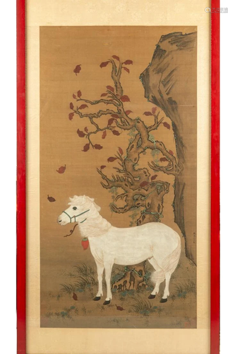 Chinese Silk Painting of Horse