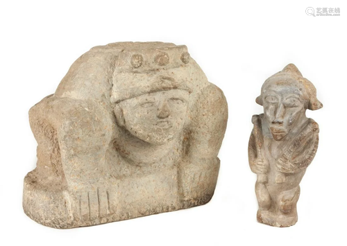 Two Pre-Colombian Carved Stone Figures