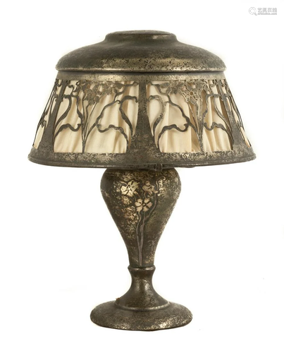 Heintz Art Lamp with Silver Overlay