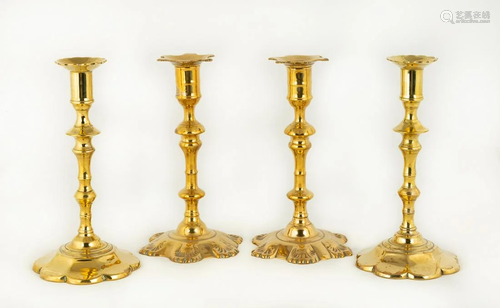 Two Pair Early Queen Anne Candlesticks