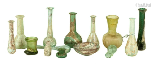 Group of 14 Roman Glass Pieces