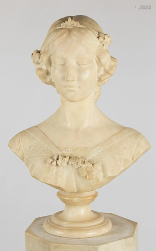 Carved Alabaster Bust