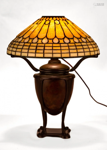 Tiffany Studios, New York Jeweled Feather Table Lamp