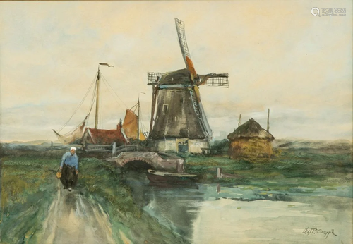 Charles Gruppe (American, 1860-1940) Windmill Scene