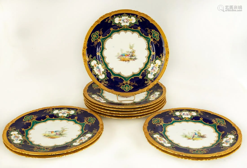 Ten Royal Crown Darby Plates