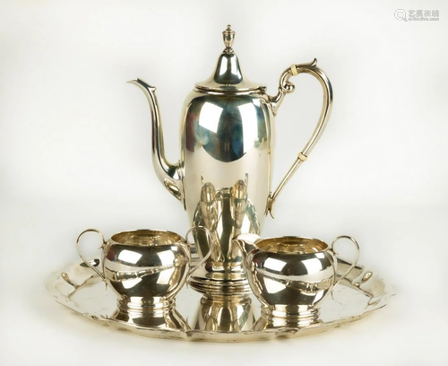 Gorham Sterling Silver Tea Set and Tray