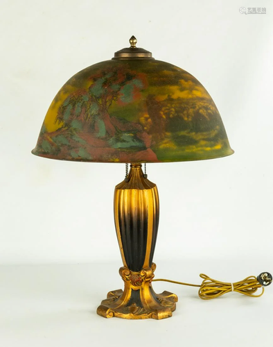 Reverse and Obverse Painted Table Lamp