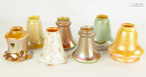 Seven Art Glass Shades