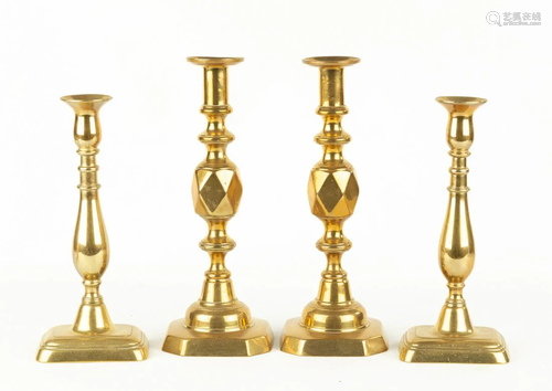 Two Pair of Brass Candlesticks