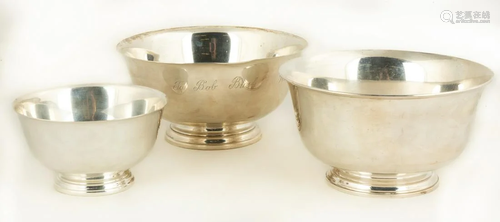 Three Sterling Silver Bowls