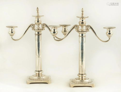 Pair of Theodore B Starr Sterling Silver Candelabras