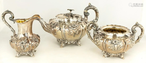 Three Piece Sterling Silver Tea Set