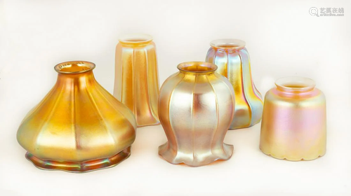 Five Art Glass Shades