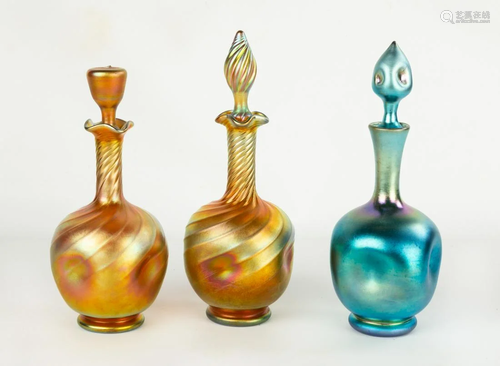 Three Steuben Decanters