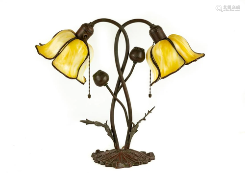 Unusual Handel Floral Table Lamp