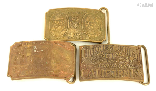 Three Tiffany & Co. Brass Buckles