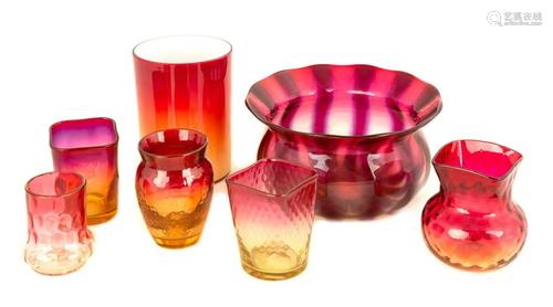 Group of Amberina Art Glass