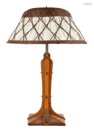 Gustav Stickley #504 Oak Table Lamp