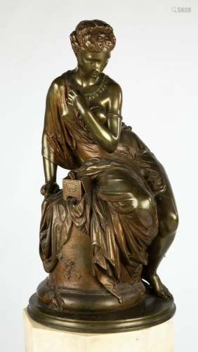 Jean Jules Salmson (1823-1902) Bronze of Pandora