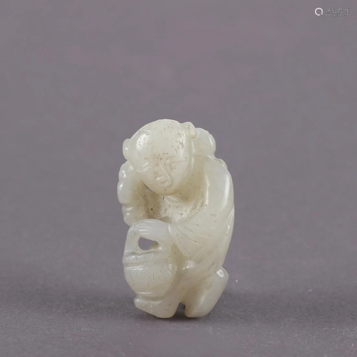 A Chinese White Jade Figure