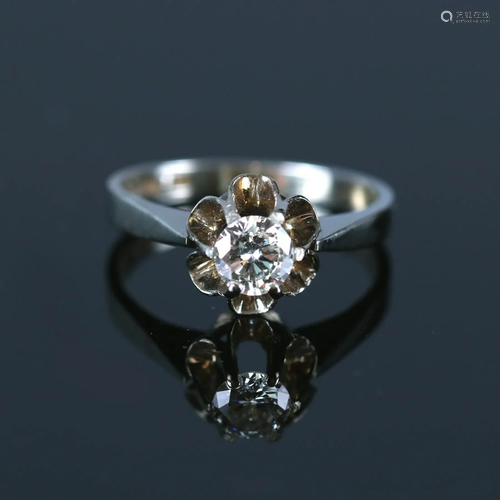 Ring, 18k white gold with diamond 0.5 ct.