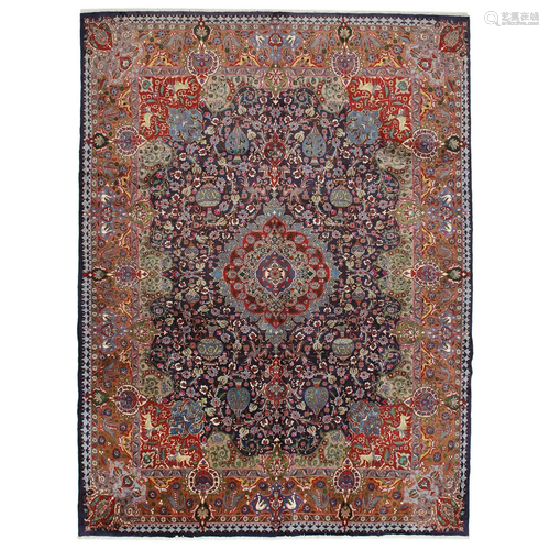 ersian Kashmar hand-knotted rug.