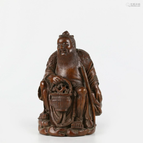 A Chinese Bamboo Carved Figure