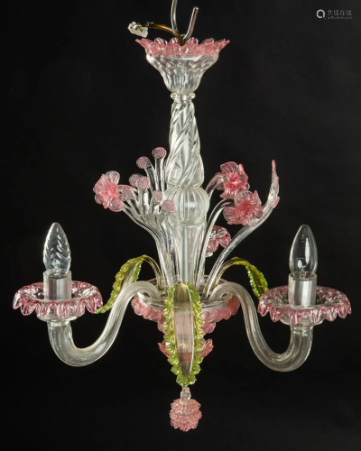 Italian glass pendant light, Barovier & Toso, Murano.