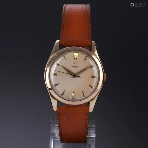 Vintage Omega men's wristwatch of 9 kt. gold with