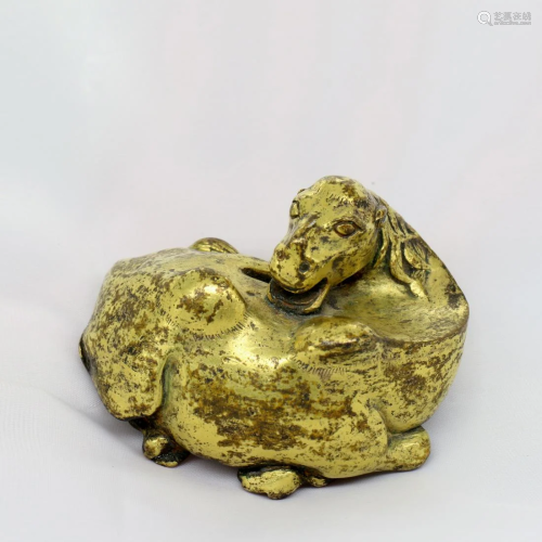 A Chinese Camel Shaped Bronze Paper Press