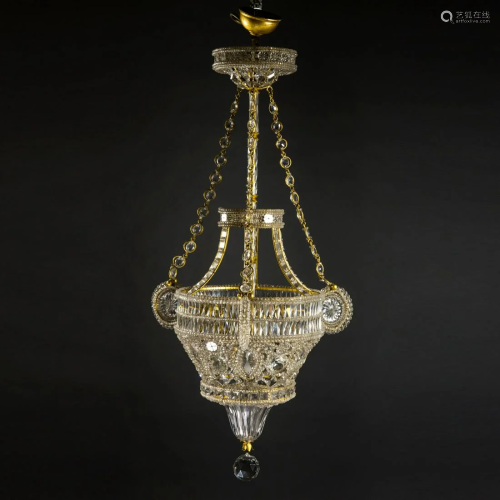 Empire style chandelier in the form of an basket.