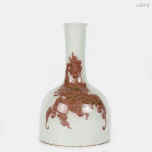 A Chinese Iron-Red Glazed Vase.